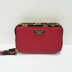 Kate Spade New York Rooster Red Laurel Way Hazy Rose Rosie Leather Wallet